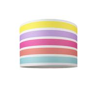 Modern and Cute Multi Coloured Rainbow Stripe Cotton Fabric Lamp Shade - 10" for Table Lamp or Pendant Light by Happy Homewares