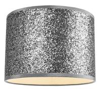 Modern and Designer Bright Silver Glitter Fabric Pendant/Lamp Shade 30cm Wide | 60w Maximum | Fantastic Feature Shade by Happy Homewares