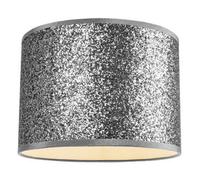 Modern and Designer Bright Silver Glitter Fabric Pendant/Lamp Shade 30cm Wide | 60w Maximum | Fantastic Feature Shade by Happy Homewares