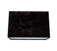 Happy Homewares Modern and On-Trend Designer Jet Black Shimmer Crushed Velvet Fabric Rectangular Lamp Shade for Wall Ceiling or Table - 29cm Length Suitable for The Home or Commercial Usage