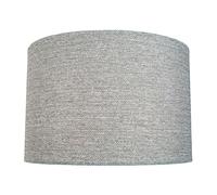 Modern and Sleek 30cm Light Charcoal Grey Linen Fabric Drum Lamp Shade 60w Maximum | for Table Lamp or Pendant Rose by Happy Homewares