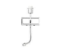 Happy Homewares Modern and Sleek Chrome Silver Wall Lamp Fitting with Double Light - Adjustable Reading LED and Standard| 54cm Total Height | 3w and 60w