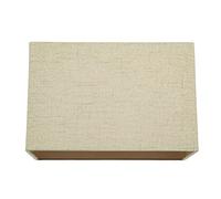 Happy Homewares Modern and Sleek Taupe Stitched Effect Linen Fabric Rectangular Lamp Shade 60w Maximum | 30cm Width | for Table Lamp, Wall or Pendant | Inner Satin Lining