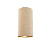 Modern and Stylish Stitched Effect Taupe Linen Fabric Cylindrical 25cm Lampshade, Cream