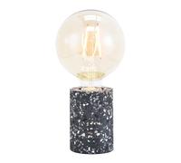 Happy Homewares Modern and Unique Black Mosaic Concrete Table Lamp for Vintage Industrial Feature Style Light Bulbs | 1 x E27 60w Maximum | 11cm x 8cm