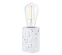 Happy Homewares Modern and Unique White Mosaic Concrete Table Lamp for Vintage Industrial Feature Style Light Bulbs | 1 x E27 60w Maximum | 11cm x 8cm