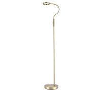 Happy Homewares Modern Antique Brass Task Floor Lamp With Led Halo Ring And Cct Dimmer