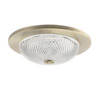 Happy Homewares Modern Bathroom LED Ceiling Light Fitting with Clear Diamond Effect Glass Domed Shade | 10cm x 27cm | 20W LED 900 Lumens
