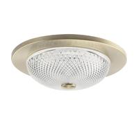 Happy Homewares Modern Bathroom LED Ceiling Light Fitting with Clear Diamond Effect Glass Domed Shade | 10cm x 27cm | 20W LED 900 Lumens