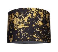 Happy Homewares Modern Black Cotton Fabric Lamp Shade with Gold Foil Decor for Table or Ceiling