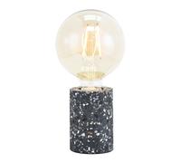 Happy Homewares Modern Black Mosaic Concrete Table Lamp for Vintage Industrial Style Light Bulbs