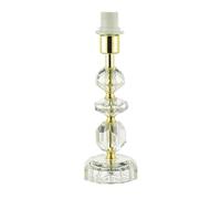 Modern Chic Clear K9 Crystal Glass Table Lamp with Polished Gold Base with Faceted Moulds | 1 x E14 7w Maximum | 26cm Height by Happy Homewares