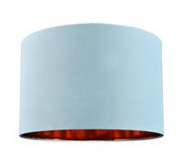 Contemporary and Chic Duck Egg Cotton 12" Table or Pendant Circular Drum Lamp Shade with Shiny Copper Inner - 60watt Maximum by Happy Homewares