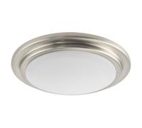 Happy Homewares Modern Chic Satin Nickel Flush LED Bathroom IP44 Ceiling Light Fitting | 15W with 900 Lumen Output | 5cm x 20cm