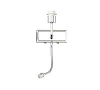 Modern and Sleek Chrome Silver Wall Lamp Fitting with Double Light - Adjustable Reading LED and Standard| 54cm Total Height | 3w and 60w by Happy Homewares