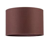 Happy Homewares Modern Cinnamon Reddish Brown Textured Linen Fabric Circular Lampshade
