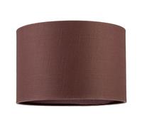 Happy Homewares Modern Cinnamon Reddish Brown Textured Linen Fabric Circular Lampshade