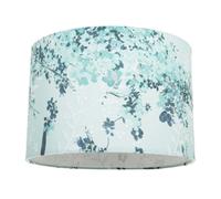 Contemporary Designer Duck Egg and Emerald Green Floral Jacquard Fabric Lamp Shade | 20cm x 30cm | Soft Inner White Satin Lining by Happy Homewares