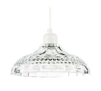 Happy Homewares Modern Clear Textured Glass Dome Pendant Light Shade with Bubble Decor
