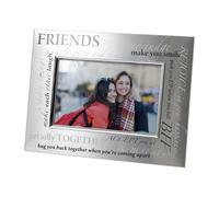 Happy Homewares Modern Collage Friends Themed Picture Frame in Brushed Silver for Wall or Table | Motivating and Heart Felt Phrases and Messages