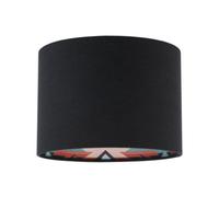 Happy Homewares Modern Colourful Aztec Designed Lamp Shade With Black Linen Fabric