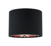 Happy Homewares Modern Colourful Aztec Designed Lamp Shade with Black Linen Fabric