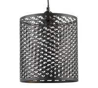 Happy Homewares Modern Cylindrical Pendant Light Shade With Repeating Cube Design
