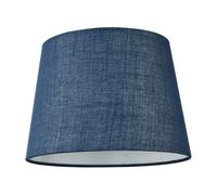 Modern Linen Fabric Drum Lamp Shade for Table or Pendant Happy Homewares Midnight 10 inches