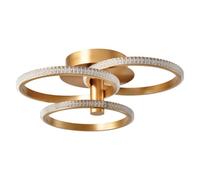 Happy Homewares Modern Designer Brushed Gold LED Ceiling Light with Crystal Effect Acrylic