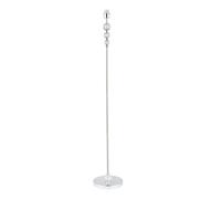 Happy Homewares Modern Designer Chrome Floor Lamp Base with Clear Crystal Glass Faceted Spheres