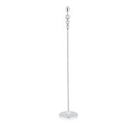 Happy Homewares Modern Designer Shiny Chrome Floor Lamp Base with Clear Crystal Glass Faceted Spheres| 1 x E27 11w Maximum | 145cm High