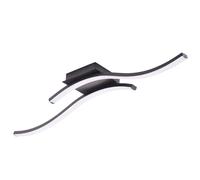 Modern Designer Double Wavy Strip Semi-Flush Energy Saving LED Ceiling Light Fitting in Matte Black Sand | 12w = 50w | 3000k Warm White | 570 Lumens by Happy Homewares