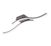 Modern Designer Double Wavy Strip Semi-Flush Energy Saving LED Ceiling Light Fitting in Matt Grey Sand | 12w = 50w | 3000k Warm White | 570 Lumens by Happy Homewares