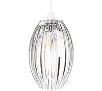Happy Homewares Modern Designer Easy Fit Pendant Shade with Beautiful Clear Acrylic Curved Rods | 18cm Diameter | 60w Maximum | Simple Installation