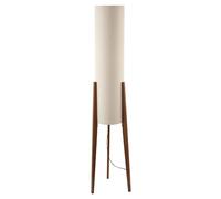 Happy Homewares Designer Floor Lamp With Natural Linen Shade And Wooden Tripod Legs
