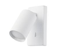 Happy Homewares Modern Designer LED Powered Matt White Metal Spot Wall Light Fixture with Switch