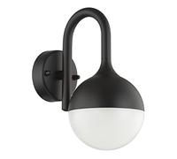 Happy Homewares Modern Designer Matt Black Outdoor Lantern Wall Light Fitting with Low Energy Warm White LED Power | 10w = 50w 620 Lumens | 24cm Height