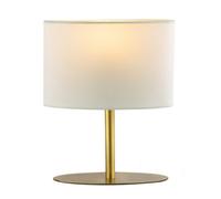 Happy Homewares Modern Designer Oval Table Lamp in Antique Brass with Off-White Fabric Shade