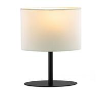 Happy Homewares Modern Designer Oval Table Lamp in Matte Black with Off-White Fabric Shade