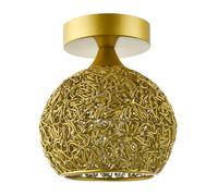 Happy Homewares Modern Designer Satin Gold Ceiling Light Fitting with Twisting Metal Shade | 17cm x 15cm | 1 x 7w | Double Insulated