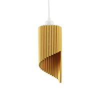 Modern Designer Satin Gold Tubular Bells Styled Ceiling Pendant Light Shade | 26cm x 11cm | for Lounge, Bedroom, Dining Room etc by Happy Homewares