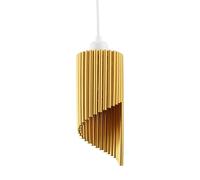 Happy Homewares Modern Designer Satin Gold Tubular Bells Styled Ceiling Pendant Light Shade | 26cm x 11cm | for Lounge, Bedroom, Dining Room etc