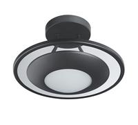 Happy Homewares Modern Designer Semi Flush Led Ceiling Light Fitting In Matte Black
