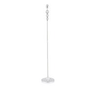 Happy Homewares Modern Designer Shiny Chrome Floor Lamp Base with Clear Crystal Glass Faceted Spheres| 1 x E27 11w Maximum | 145cm High