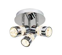 Modern Designer Spot Eco-Friendly LED IP44 Bathroom Chrome Ceiling Light Fitting with Bubble Acrylic Heads| 3000k (Warm White) | 1170 Lumens - 3 x 5w LED by Happy Homewares