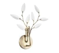 Happy Homewares Modern Designer Tree Birch Antique Brass Plated Wall Light Fixture with Clear Acrylic Leaves | 1 x 7w E14 | 30cm x 36cm x 15cm