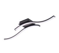 Happy Homewares Modern Double Wavy Strip Flush LED Powered Ceiling Light Fitting in Black Sand