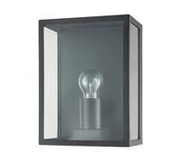 Happy Homewares Modern Exterior Flush Wall Light Lantern In Matte Black With Clear Glass Panels