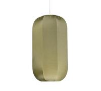 Happy Homewares Modern Faux Silk Satin Rectangular Pendant Lamp Shade in Pastel Olive Green Colour| 35cm x 21cm | Balloon Style Fabric Covering