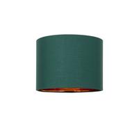 Happy Homewares Modern Forest Green Cotton Fabric Small 8" Lamp Shade with Shiny Copper Inner